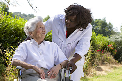 woman and senior woman outdoors